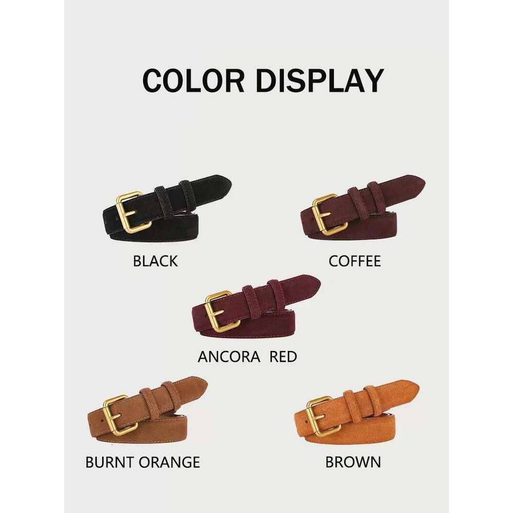 Fashion Suede Cowhide Skinny Belt for Women Trendy Genuine Leather Waistband with Jeans Pants Dress Ladies Thin Belts Z260226