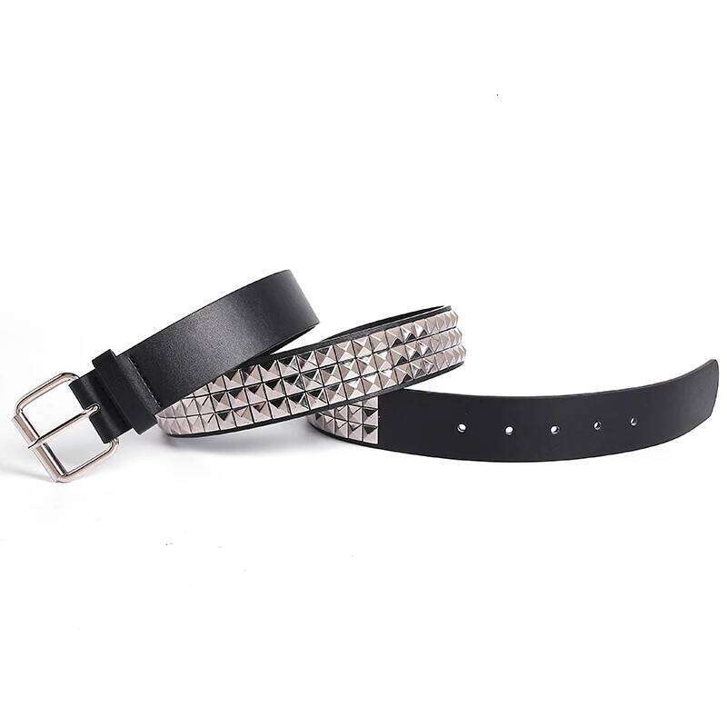 Shiny Pyramid Fashion Rivet Belt For Men&Women's Studded Punk Rock With Pin Buckle Z260226