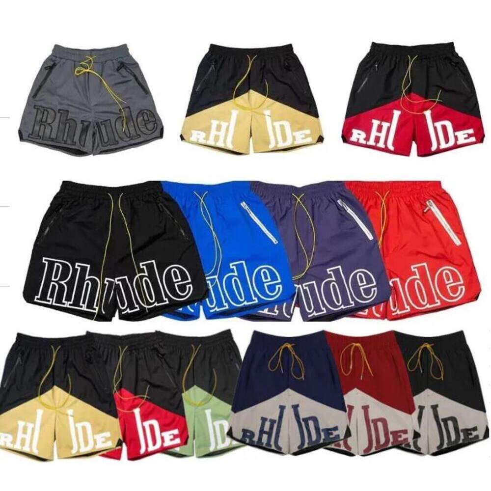 Rhudelys Designer Men's Shorts Summer Fashion Beach Pants Men High Quality Street Wear Daily Sport Red Blue Black Purple Gray Green Pants Men Loose Short Size S-Xl 8A0