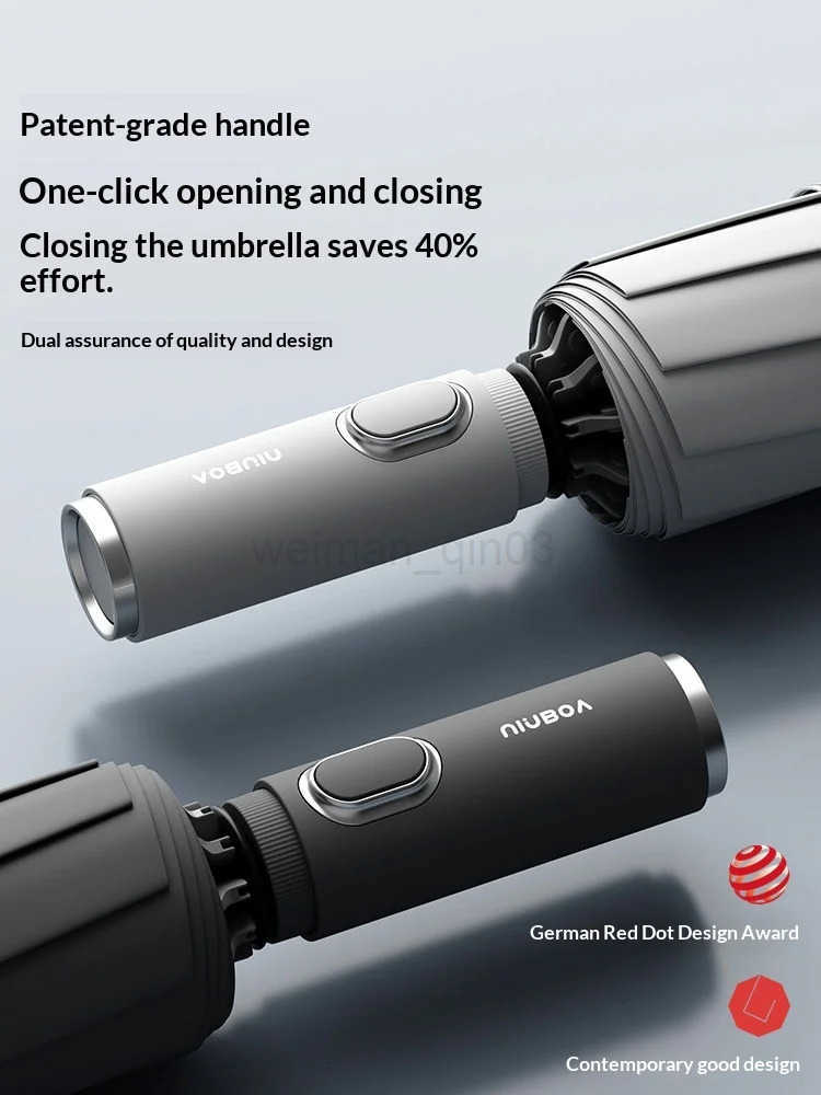 Fully automatic extra-large umbrella thickened reinforced windproof designed for heavy rain reverse folding umbrella H260314