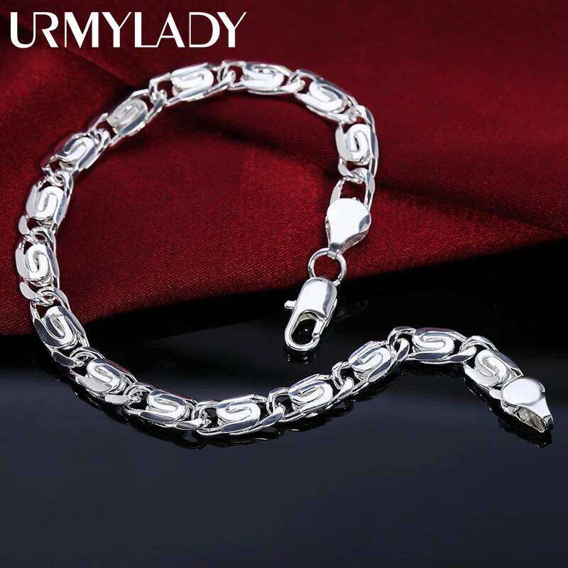 fashion beautiful 925 silver Solid bracelet for women men chain charm classic wedding gift high quality jewelry wholesale LH008 Z260313