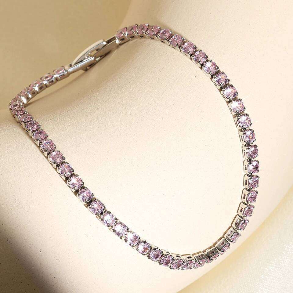 ZAKOL Shiny Pink Marquise Leaf Zircon Adjustable Charm Bracelet for Women Exquisite Wedding Engagement Jewelry New Colors Z260313