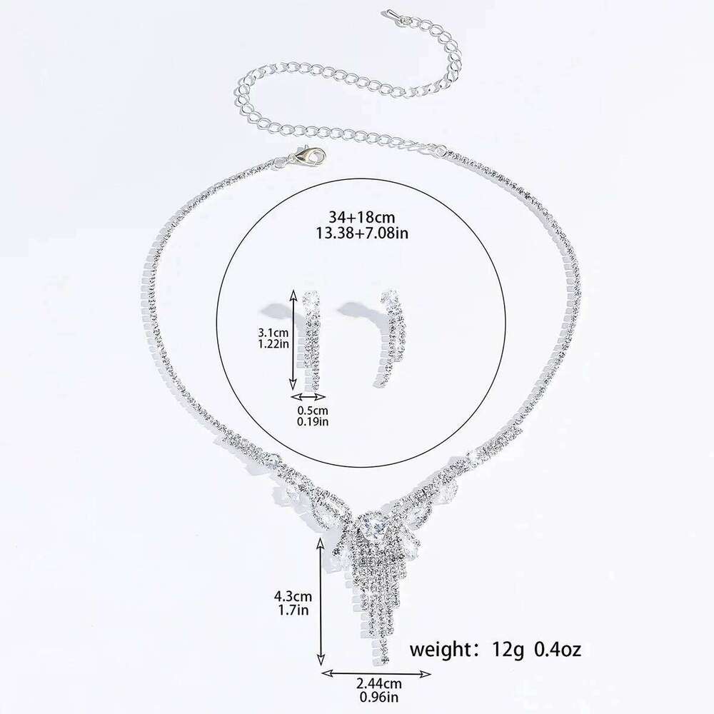 3PC Women's Fashion Design Tassel Necklace Earrings Jewelry Set Suitable for Wedding, Party, Festival Gifts Z260313