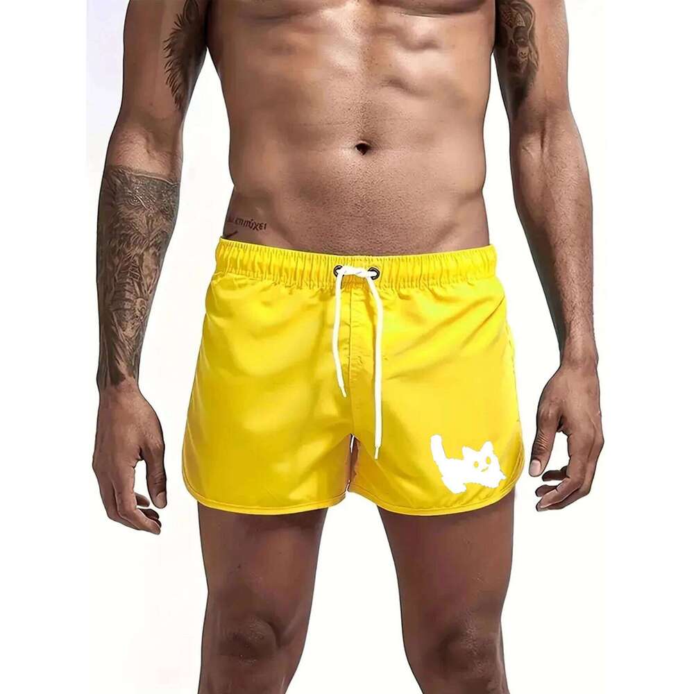 Beach cat print summer breathable swimming hot selling men's casual and fashionable surfing shorts Z260314