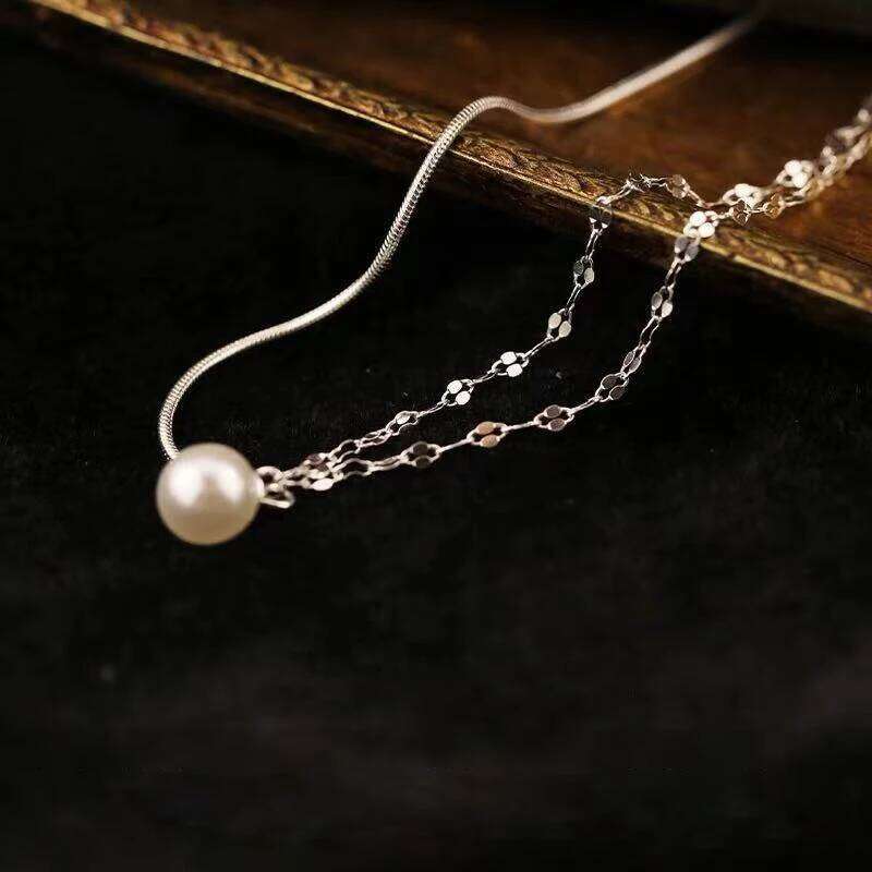 925 Sterling Silver Double-Layer Pearl Women's Light Luxury Fashion Bracelet Birthday Gift Wedding Jewelry Z260313
