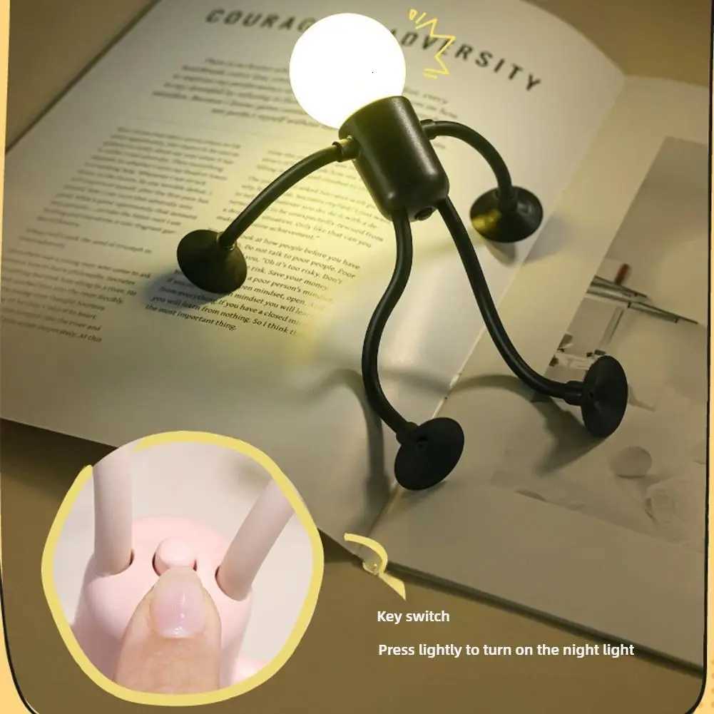 Versatile Small Humanoid Night Lights Changeable Shape Creative Fun Sportsman Table Lamps Button Battery Desk Lamps Ornament Y260314