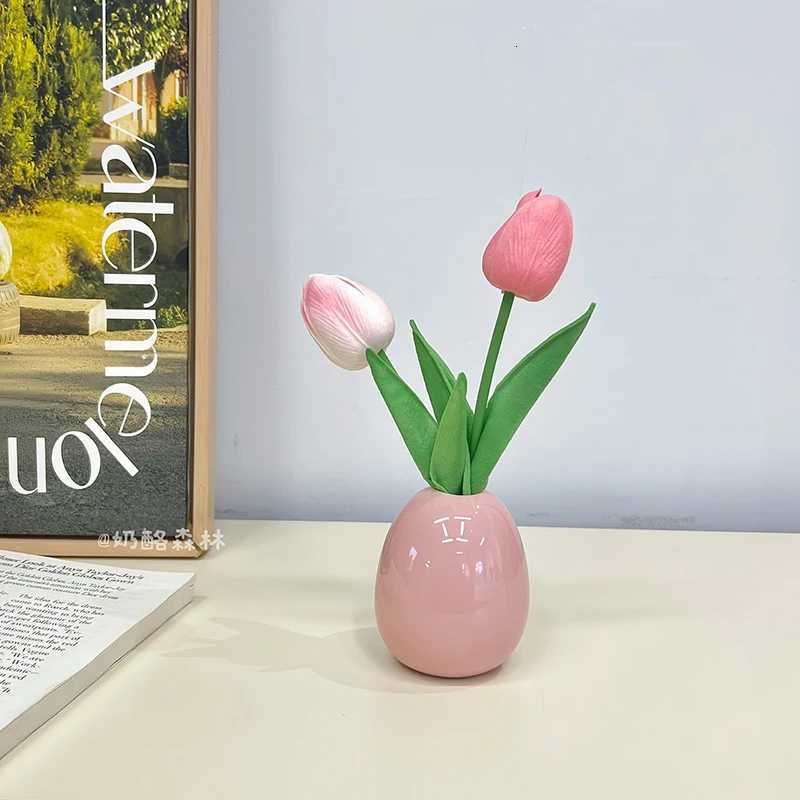 Aesthetic Flower Arrangement Vase Mini Ceramics Vase Nordic Ceramics Flower Pot Home Desktop Decoration Vase Tabletap Vase Y260314
