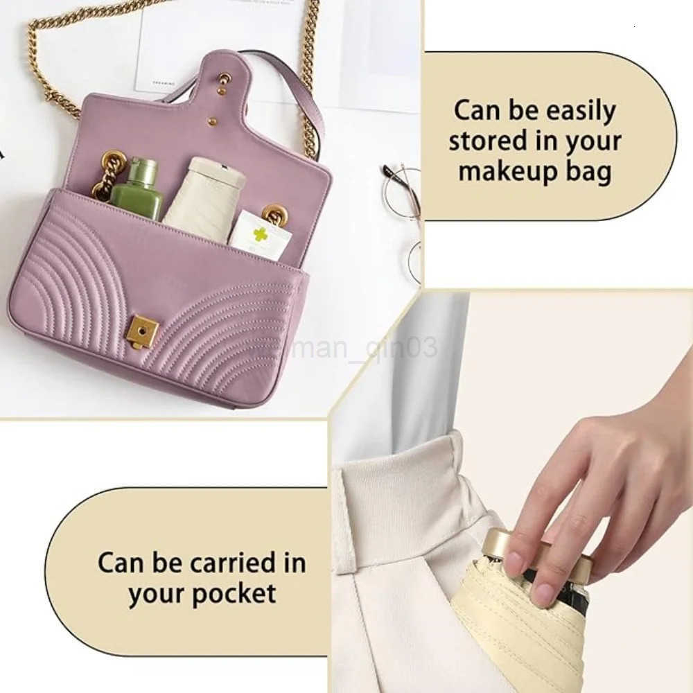 Mini UV Umbrella - Lightweight Folding Parasol Sunny Umbrella Reinforced Frame Portable Kids/Ladies Sunshade Umbrella H260314