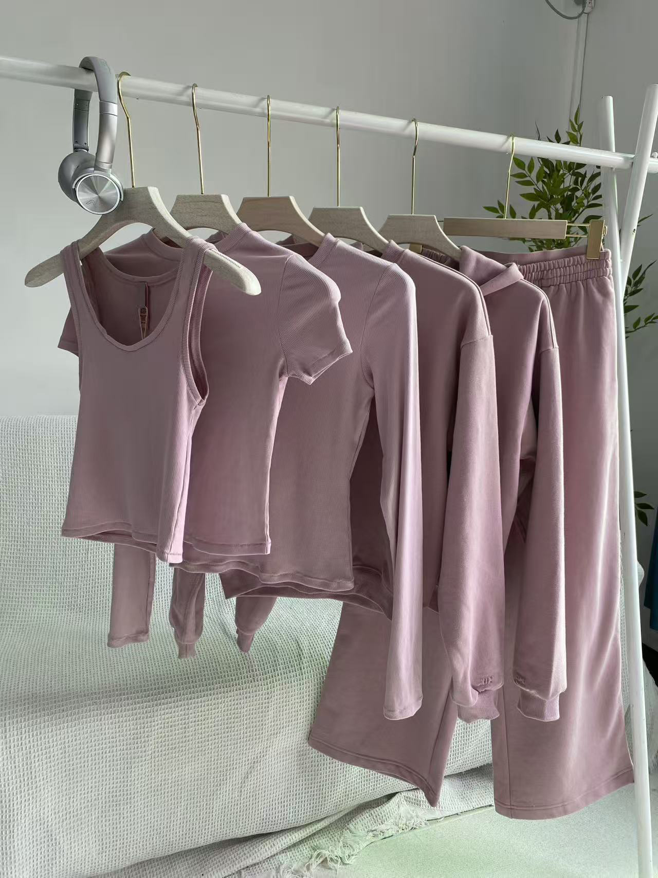 Women Lounge Set Tracksuit Tank Top T Shirt Hoodie Sweatpants Ribbed Buttery Soft BBL Effect Onyx Sand Stretch Second Skin Stretch Slim Dress Body Shaper