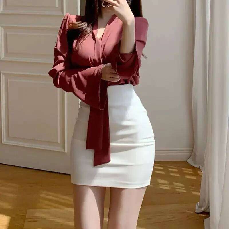 Women's Skirt Tight Female Skirts High Waist Wrap Coquette Sexy Modest Stylish Clothing Trend 2025 Summer Casual Luxury Elegant Z260314