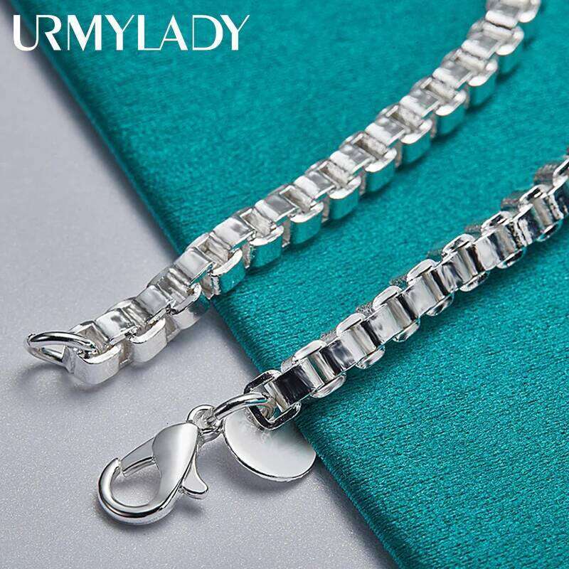 URMYLADY 925 Sterling Silver 3mm Chain Bracelet For Women Men Wedding Party Fashion Jewelry Z260313