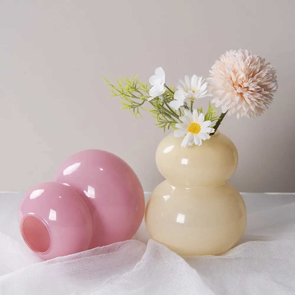 Creative Glass Flower Vase Arrangements Hydroponic Flower Container Desktop Ornament for Home Living Room Office Decoration Y260314