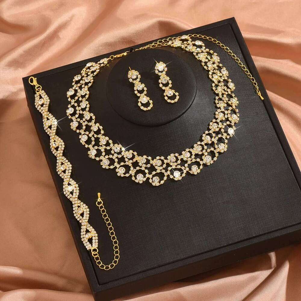 Women's Vintage Jewelry Set Copper Chain Necklace Earrings Bracelet Casual All-Season Accessories for Wedding Parties Daily Wear Z260313