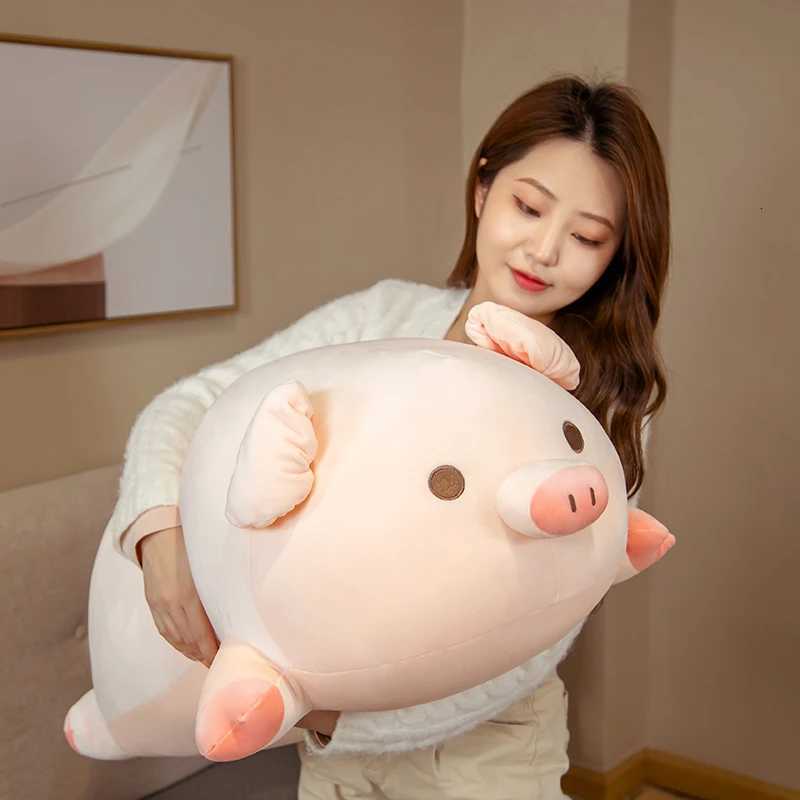 1pc 40/50cm Squishy Pig Stuffed Doll Lying Plush Piggy Toy Animal Soft Plushie Pillow for Kids Baby Comforting Birthday Gift Y260314