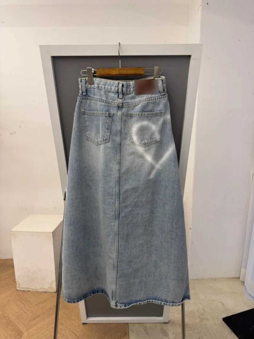Long Denim Skirt Women 2024 Summer New Arrivals Heart Pattern High Waist A Line Jean Skirt For Women Streetwear Maxi Skirts M260314