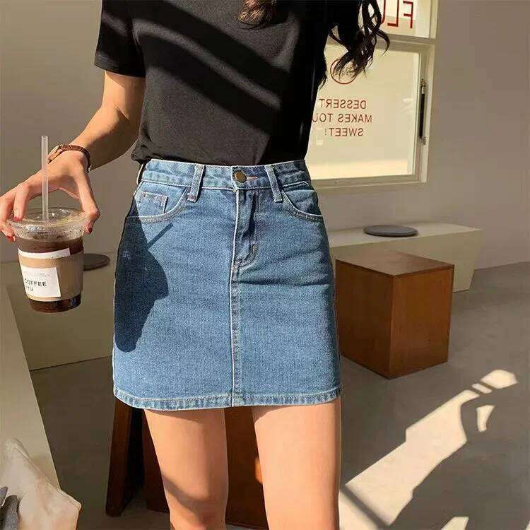 Womens High Waisted Short Mini Denim Skirt 2022 Fashion Sexy Jean Skirts Z260314