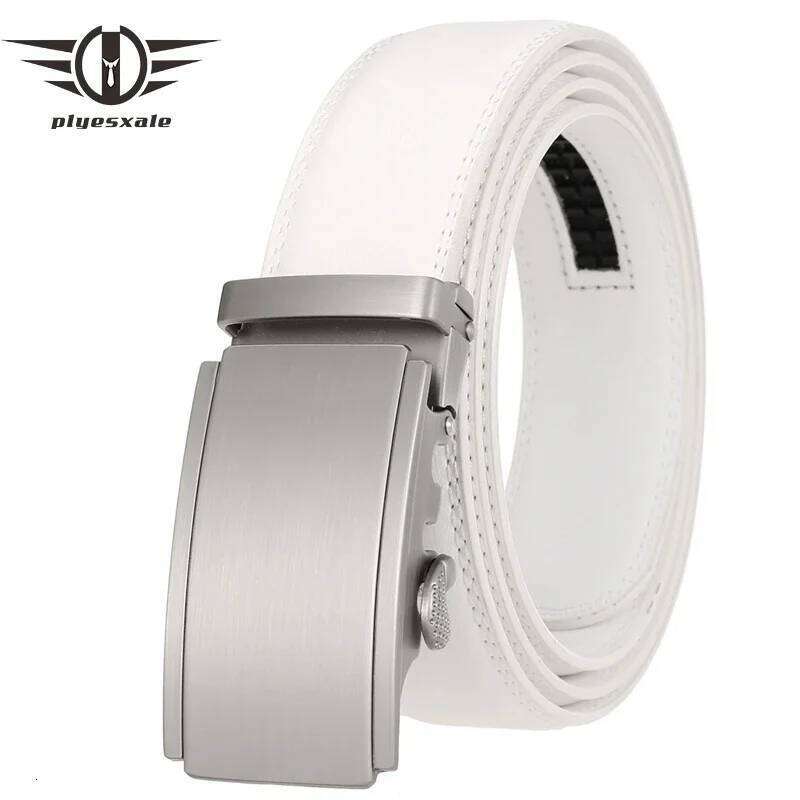 Genuine Leather White Belt For Men 2024 Cowhide Luxury Male Waist Strap Suit Pants Formal Ceinture 3.5cm Width B994 Z260226