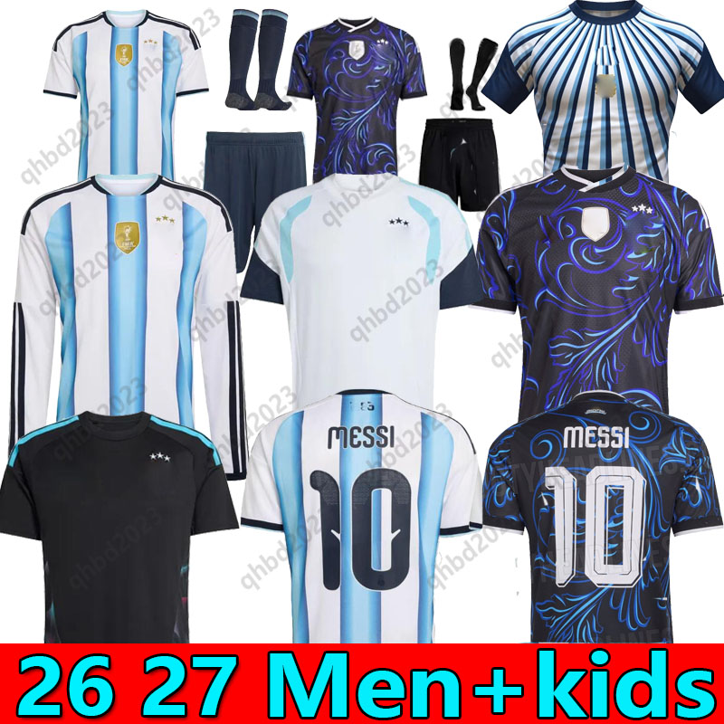 S-4XL 2026 ArgentInaS Soccer Jerseys Messi DE PAUL L.MARTINEZ KUN AGUERO DYBALA DI MARIA Maradona TAGLIAFICO national team 26 27 football men Training men kids