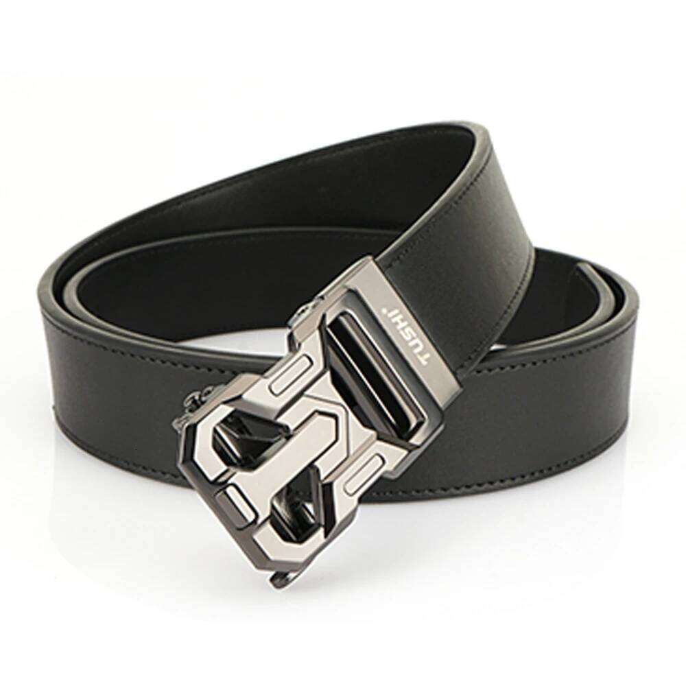 TUAHI New Automatic Buckle for Adjustable Ratchet Genuine Men's Leather Belts Fashion Belt Men Z260226