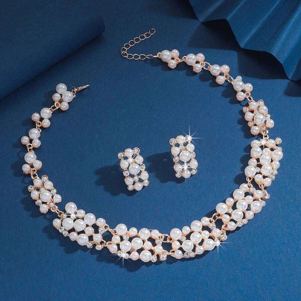 3PC Women's Fashion Multi color Imitation Pearl Necklace Earrings Jewelry Set Wedding Party Festival Gift-8352 Z260313