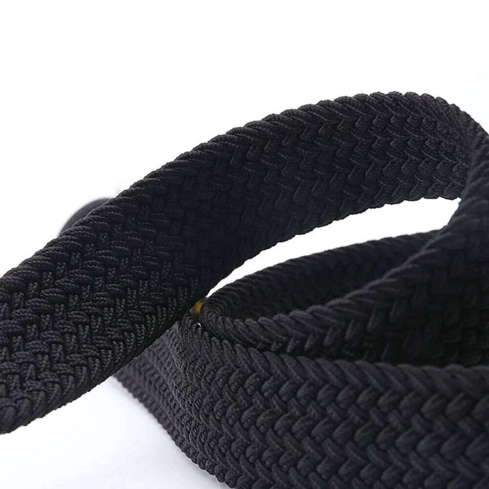2020 New Design Men Belt Elastic Woven 3.3CM Wide Blue Black Brown Luxury Gift Girls Matching Jeans Accessories 90CM-135CM Z260226