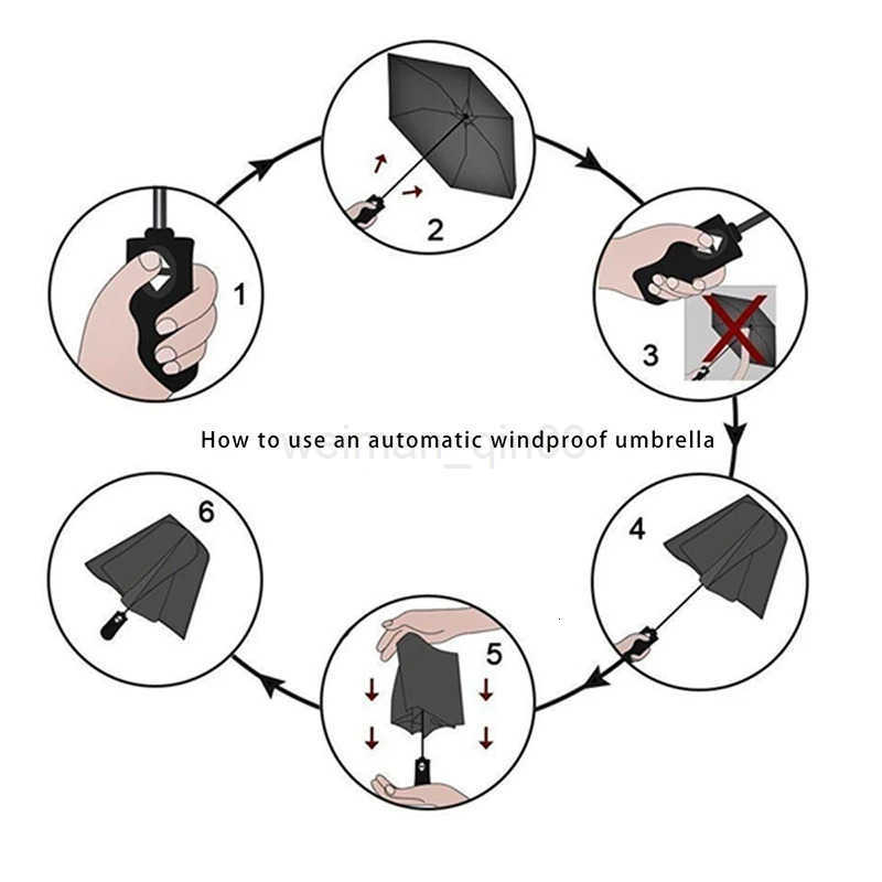 Student minimalist transparent folding umbrella fully automatic transparent three-fold umbrella windproof and rainproof H260314