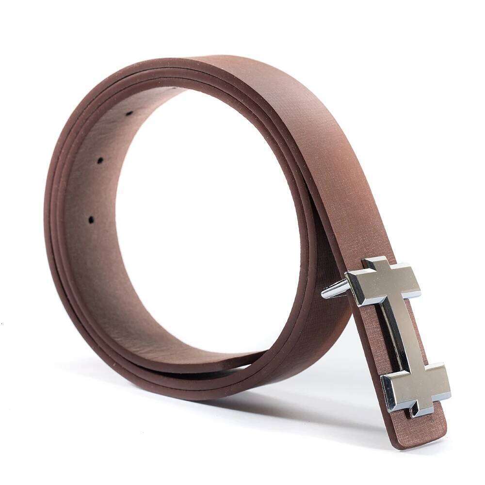 ECHAIN Vintage Luxury Belts Men High Quality Male Women Belt PU Leather H Buckle Strap for Jeans 105cm Z260226