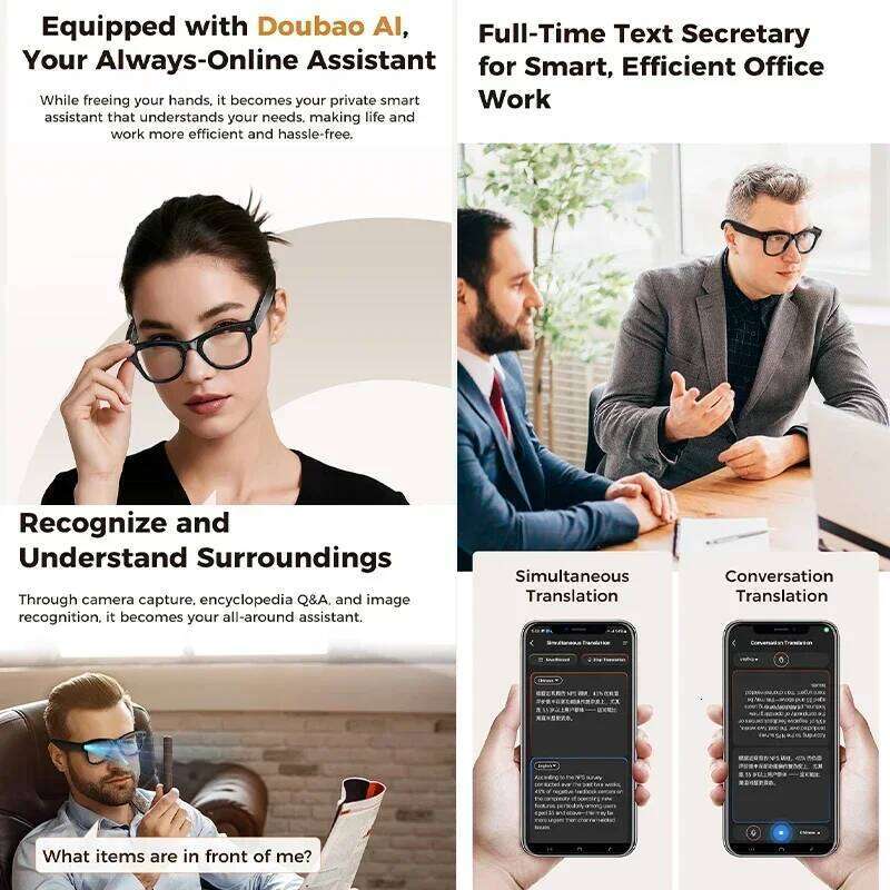 2026 Smart AI Glasses 4K 800W Camera 3600Mah Power Bank 32Gb BT Translation Chatgpt Music Photos & Video Sunglasses Men Women