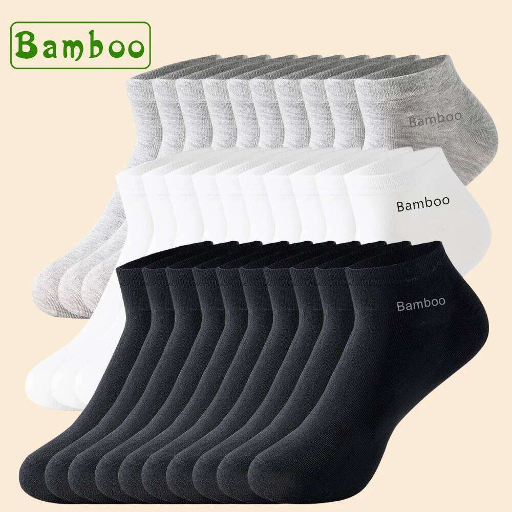 10 pairs High Quality Men's Bamboo Fiber Summer Thin Sweat Absorbent Deodorant Men Business Casual Formal Black Socks Gift Z260314