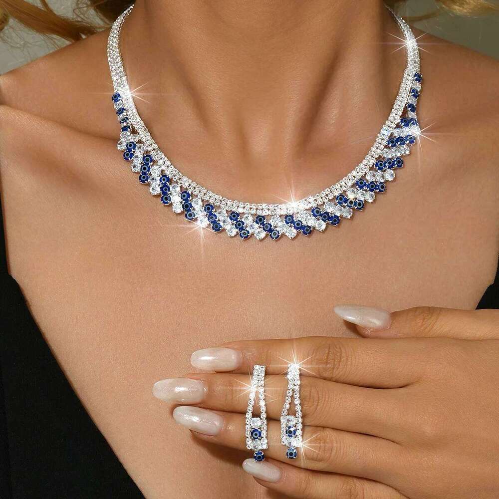 European popular personalized accessories, tassel necklaces, earrings, two-piece set, high-end bridal wedding jewelry Z260313