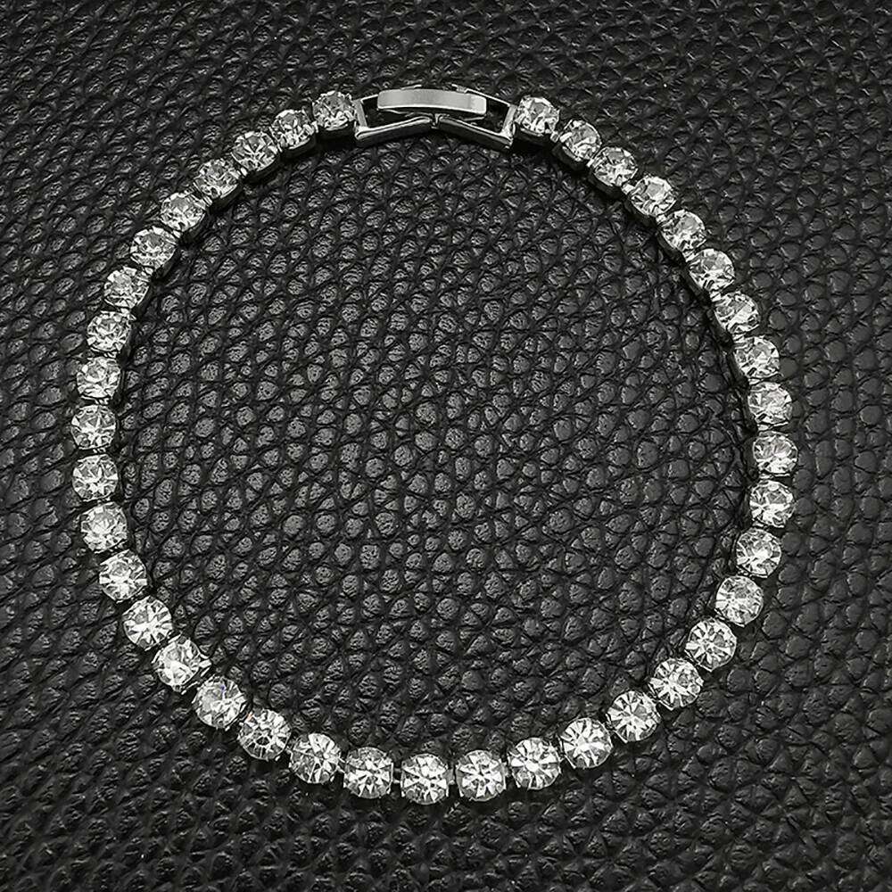 2024 New Luxury Silver Color on Hand 4MM 17CM Princess Bracelet Bangle for Women Anniversary Gift Jewelry Wholesale S5650 Z260313