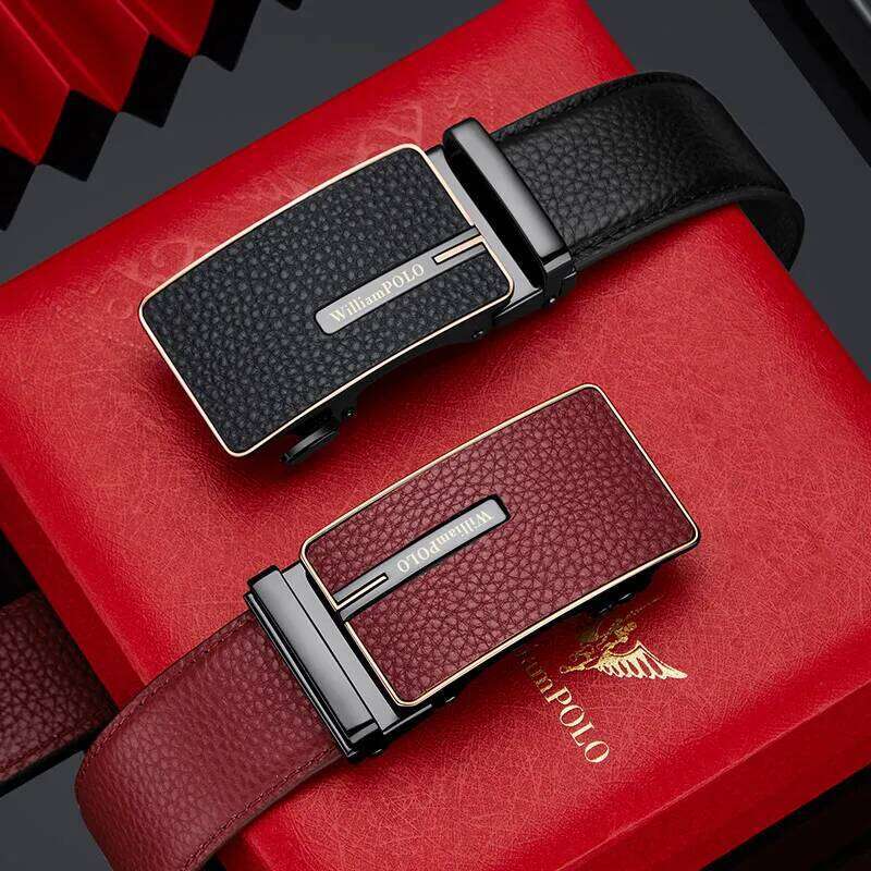 Genuine leather men's automatic buckle fashionable and versatile belt, high-end business belt Z260226