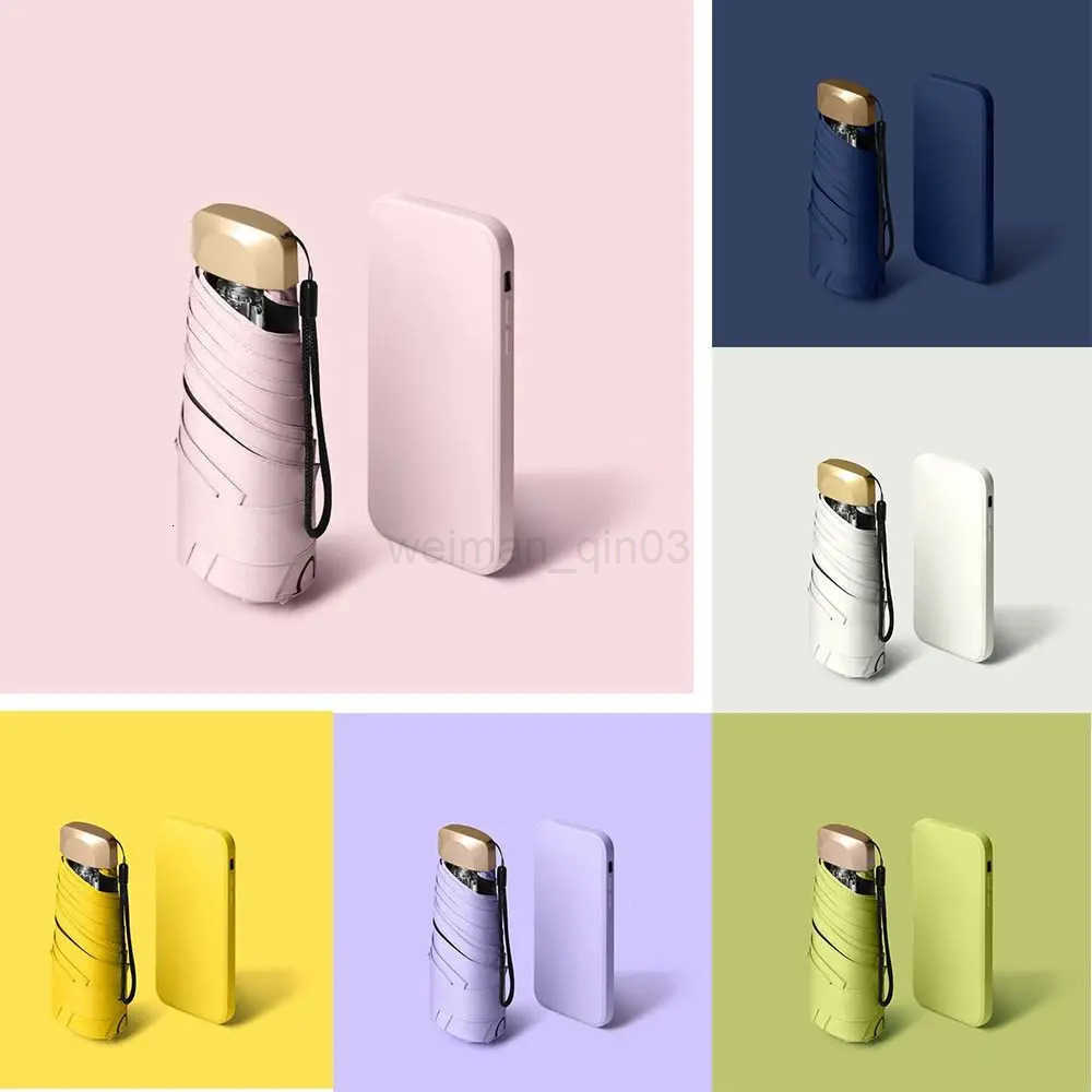Ultraviolet Protection Pocket Rain Umbrella Folding Ultralight Pocket Parasol Mini Wind Resistant Sun Shade Umbrella Summer H260314