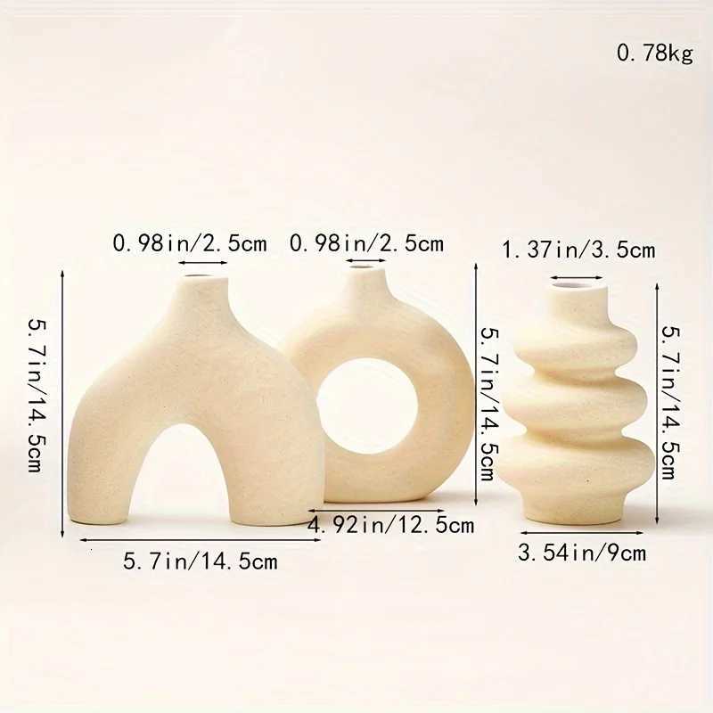 Bohemian ceramic vase set decorative vase ornaments wedding living room bedroom coffee shop dining table decoration gifts Y260314