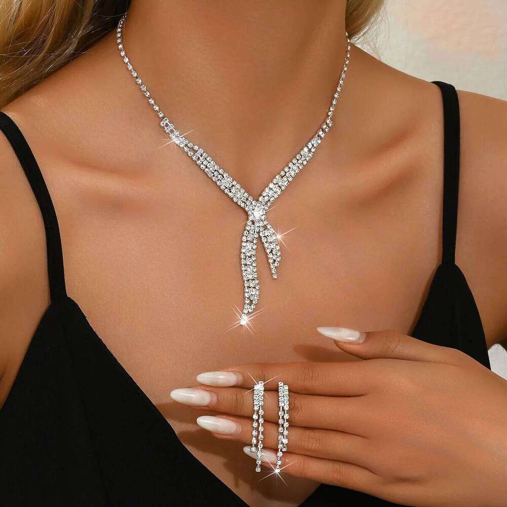 Ladies' Fashion Design Geometric Tassel Series Necklace Earrings Jewelry Set Suitable for Wedding, Party, Festival Gifts Z260313