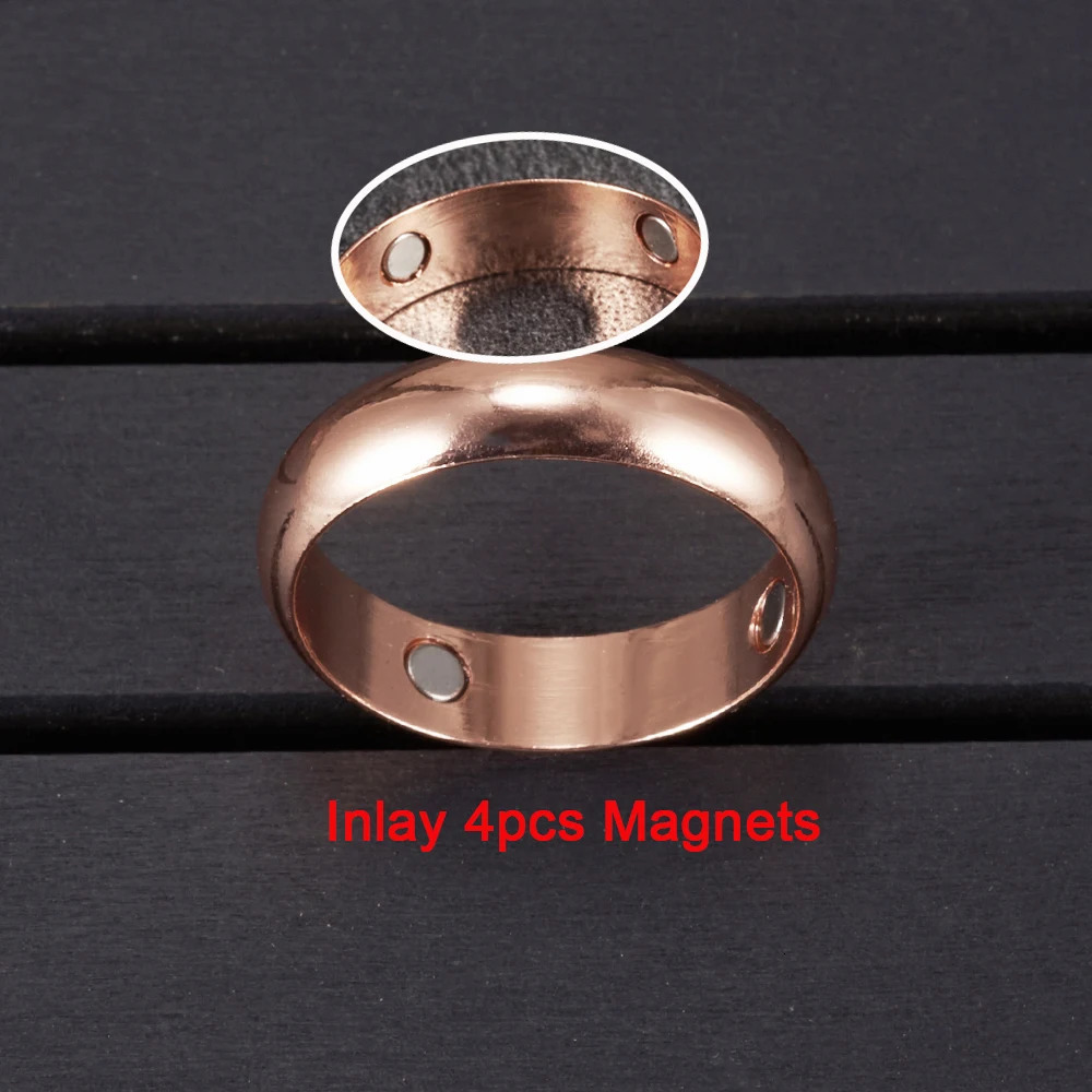 Vinterly Pure Copper Magnetic Rings for Women Men 6mm Health Energy Finger Open Cuff Adjustable Jewelry High Magnet Resizable 260312