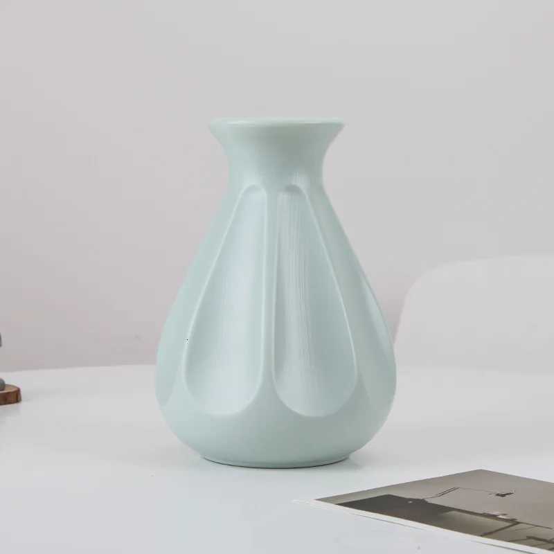 Nordic Plastic Vase Simple Small Fresh Flower Pot For Flowers Modern Home Wedding Decorations Ornaments Table Centerpiece Y260314
