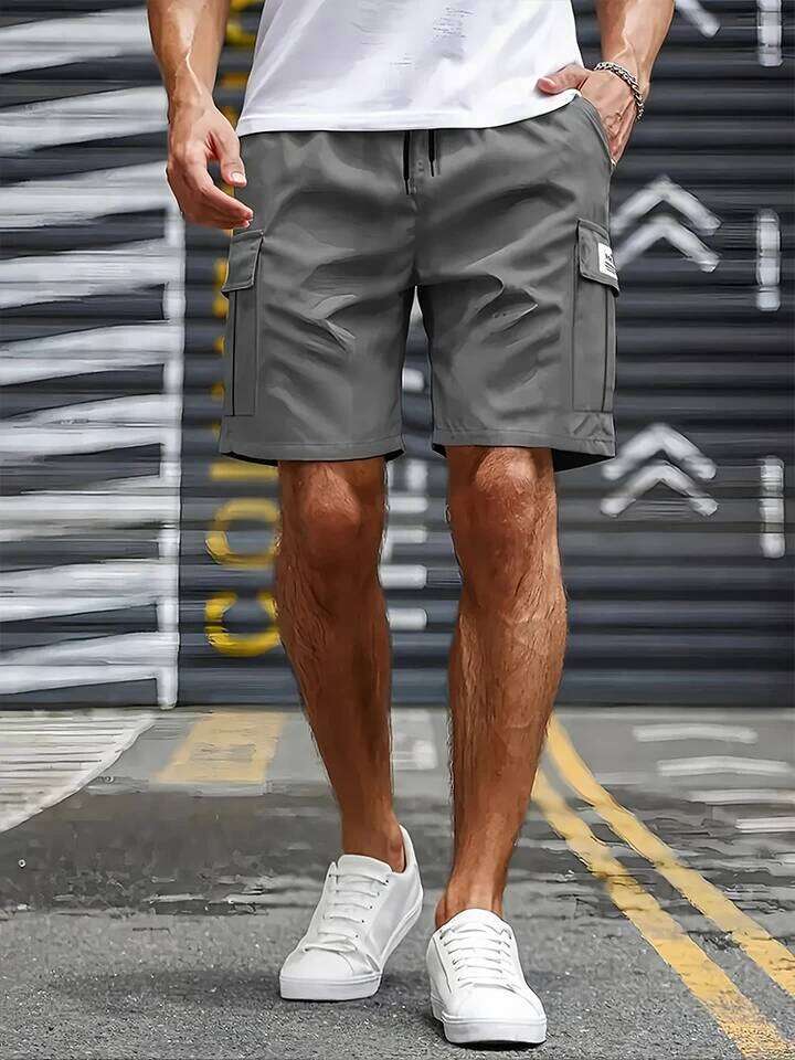 Big Pocket Men's Casual Work Cool Pants with point Loose Fit Clothing Waist Sports Male Outfit Shorts Z260314