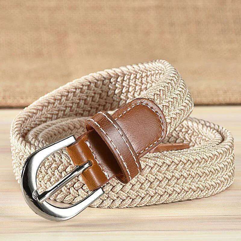 Fashionable Non Perforated Woven Elastic Waistband for Men And Women, Versatile Decorative Belt Z260226