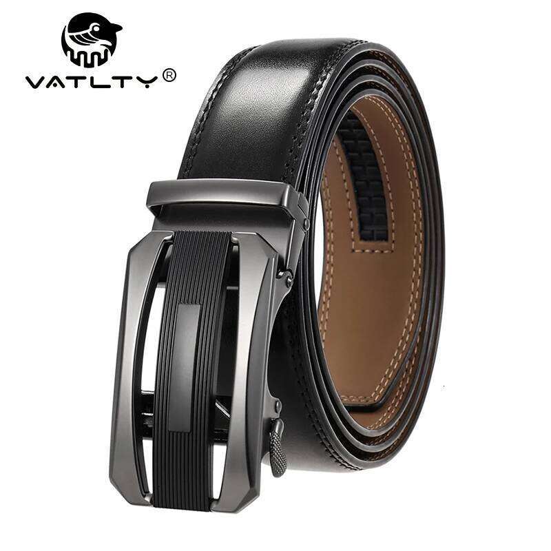VATLTY New Genuine Leather for Men Natural Cowhide Metal Automatic Buckle Ratchet 38mm Trouser Belt Male Girdles Z260226