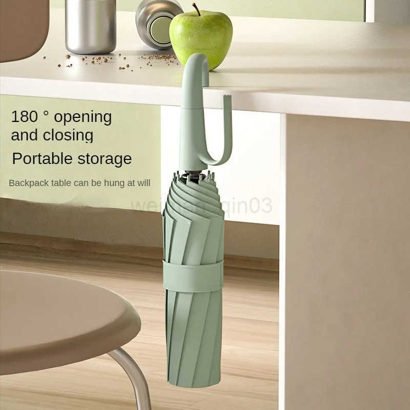 Strong Reinforced Wind-resistant Rain-resistant Dual-purpose UV-resistant Fully Automatic Ring-buckle Umbrella Outdoor Portable H260314