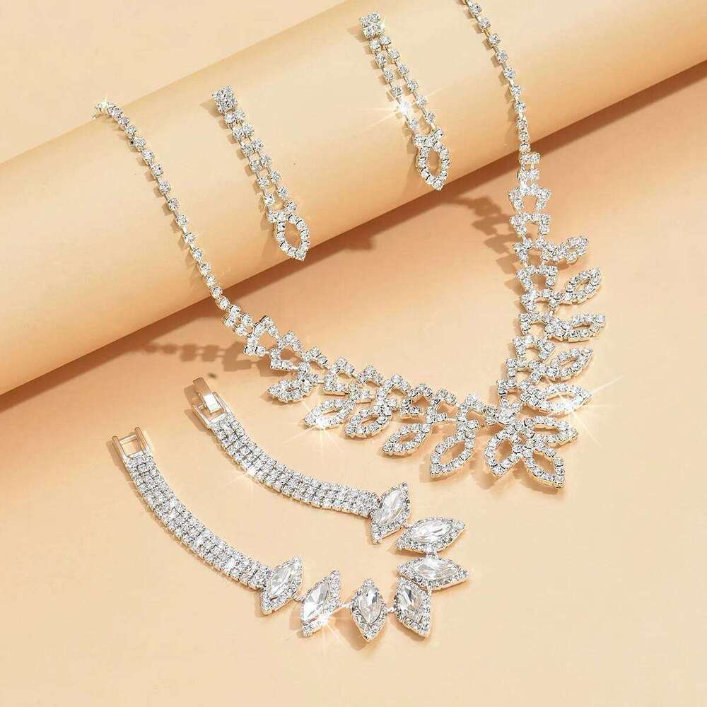 Women's Claw Chain Series Flower Leaf Necklace, Earring Bracelet Set, Wedding Parties, Festival Gifts Z260313