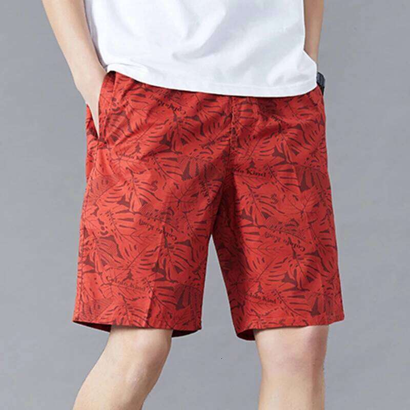 Quality Fashion Print Men Hawaii Beach Casual Shorts Outdoor Sports Elastic Waist 6XL Oversize Red Baggy Half Pants Z260314