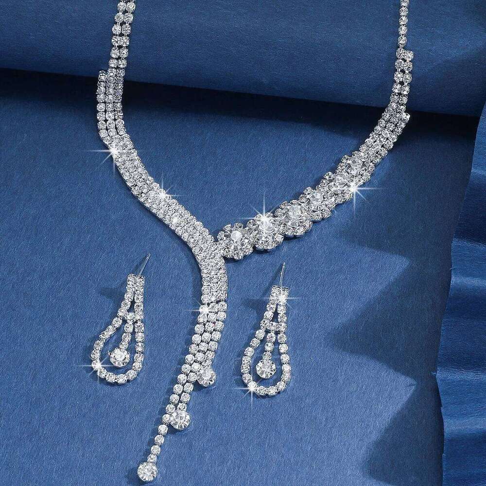 3PC Women's Fashion Copper Claw Chain Series Geometric Tassel Necklace Earrings Jewelry Set Wedding Banquet Party Holiday Gift Z260313