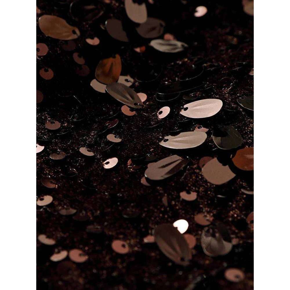 Coffee Sparkling Sequined Women's A-Line Skirt Autumn Winter Night Club High Waist Sexy Slim Short Pencil Skirts Woman Z260314