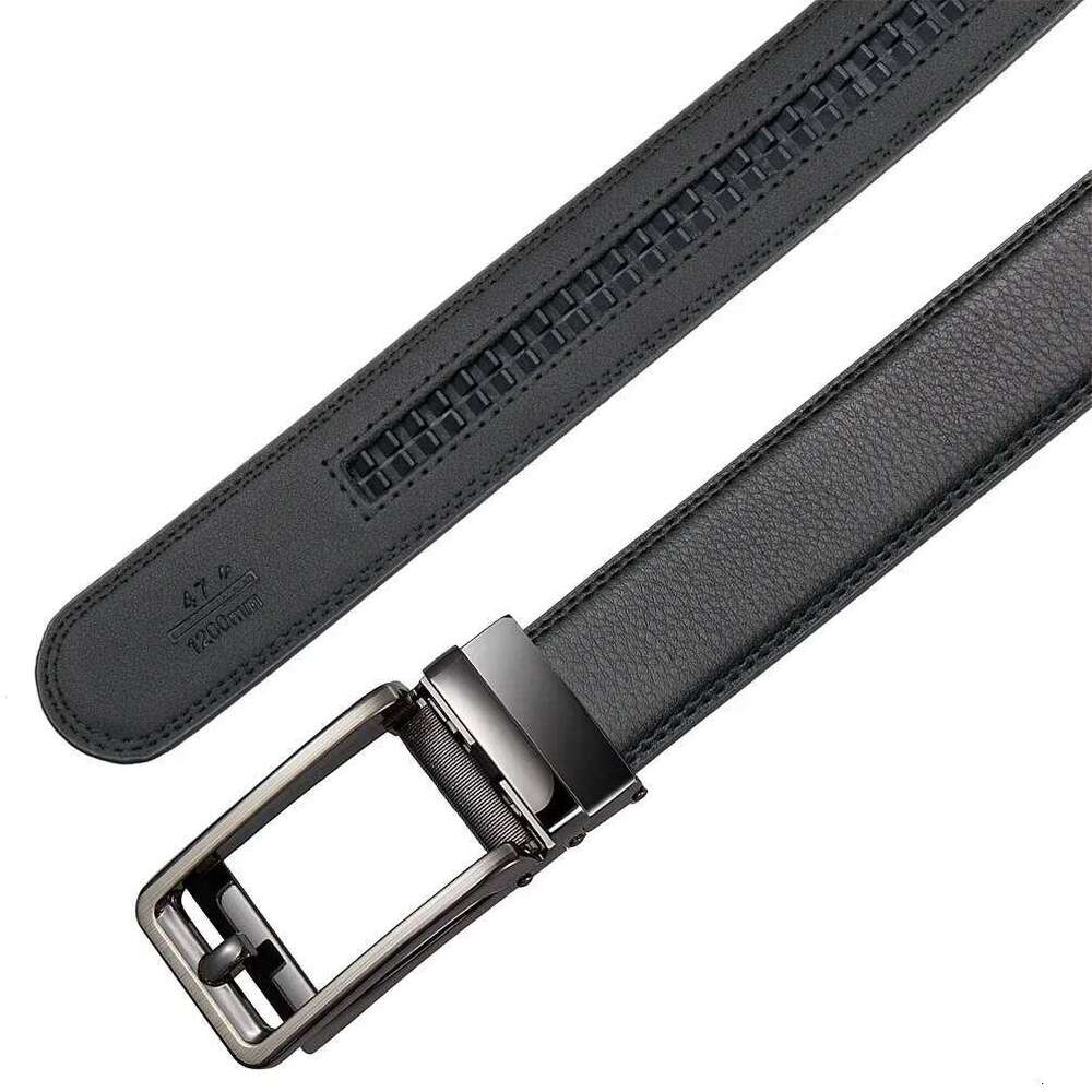3.5cm Genuine Leather For Men's High Quality Jeans Cowskin Casual Belts Business Cowboy Waistband Automatic Buckle Strap Z260226