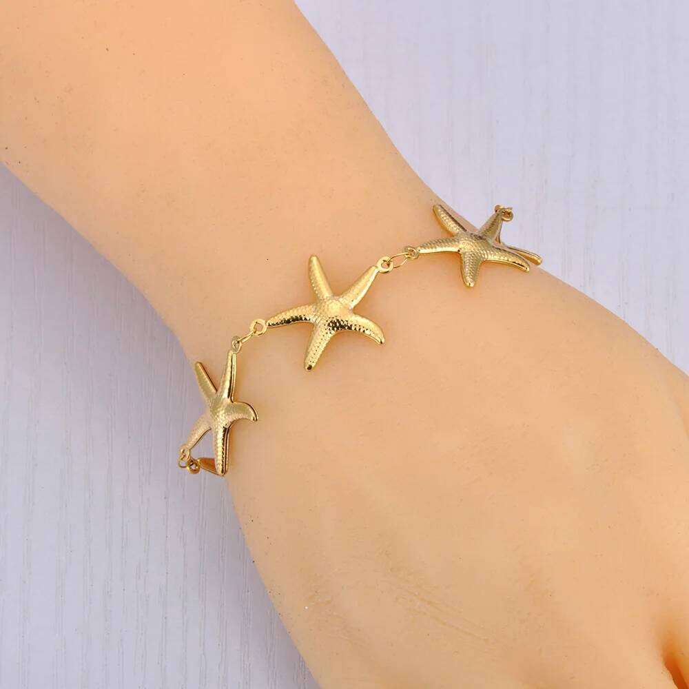 Stainless Steel Fashion Ocean Style Metal Starfish Chain Bracelet Waterproof Accessories Holiday Jewelry for Women Drop Shipping Z260313