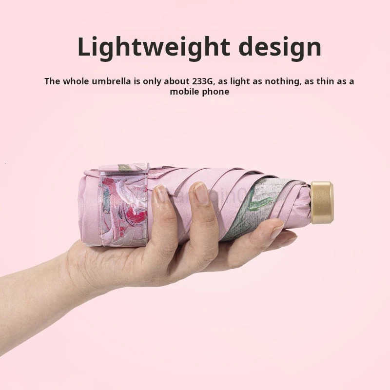 Compact Travel Mini Umbrella Uv Protection Capsule Umbrella 3/6 Fold Ultra Lightweight Sunshade Umbrellas Protable Manual H260314