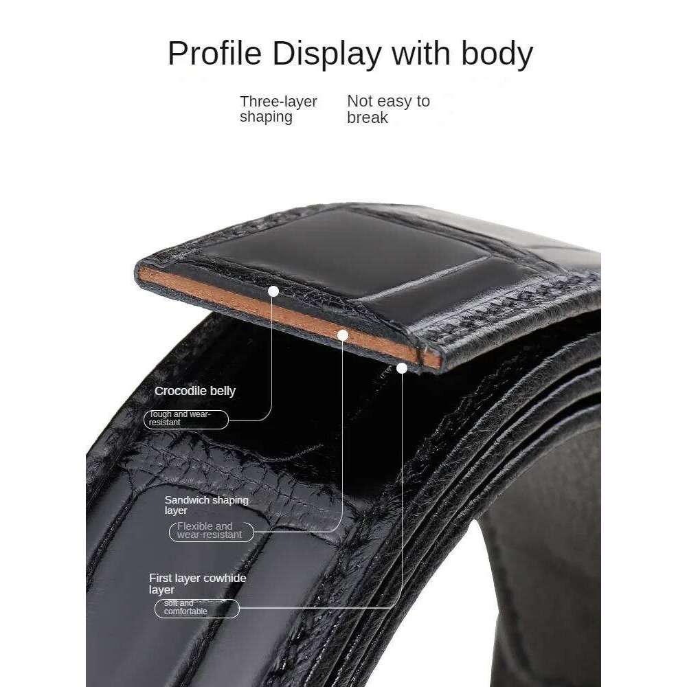 Real Crocodile Genuine Leather Belt Black Belts for Men lengthening length Male Strap customized Luxurious Trouser Z260226