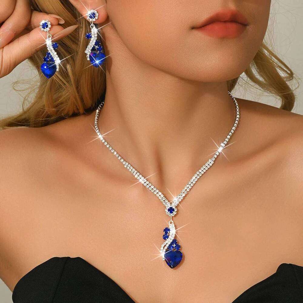 New Fashion Best Selling Full Diamond Luxury Necklace Earrings Jewelry Set Wedding Dinner Accessories Z260313